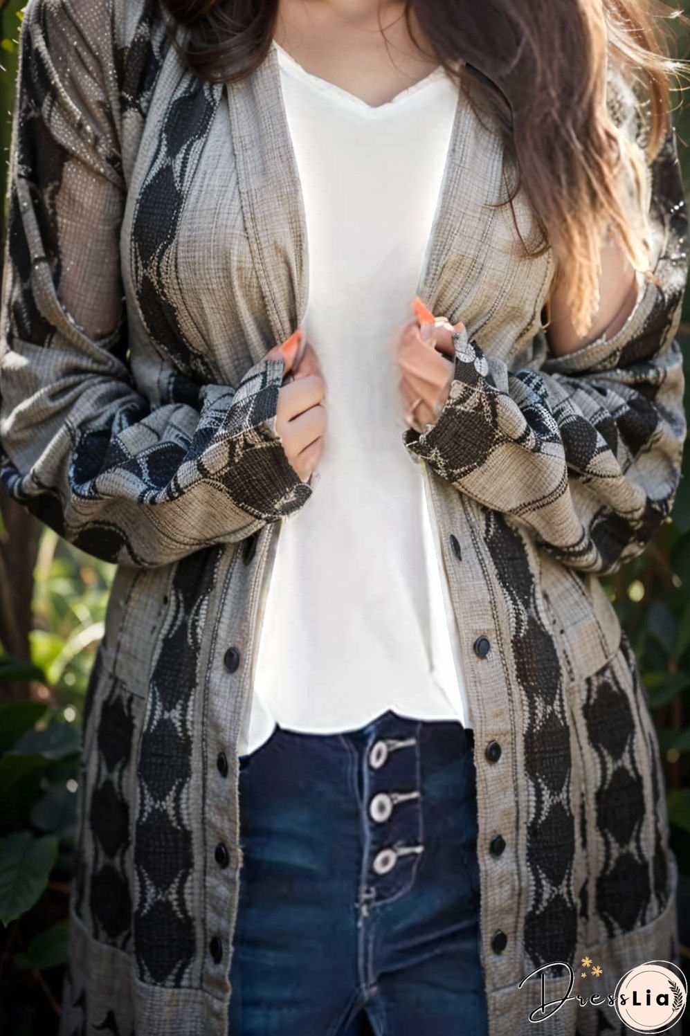 cozy cable knit button front long sleeve cardigan