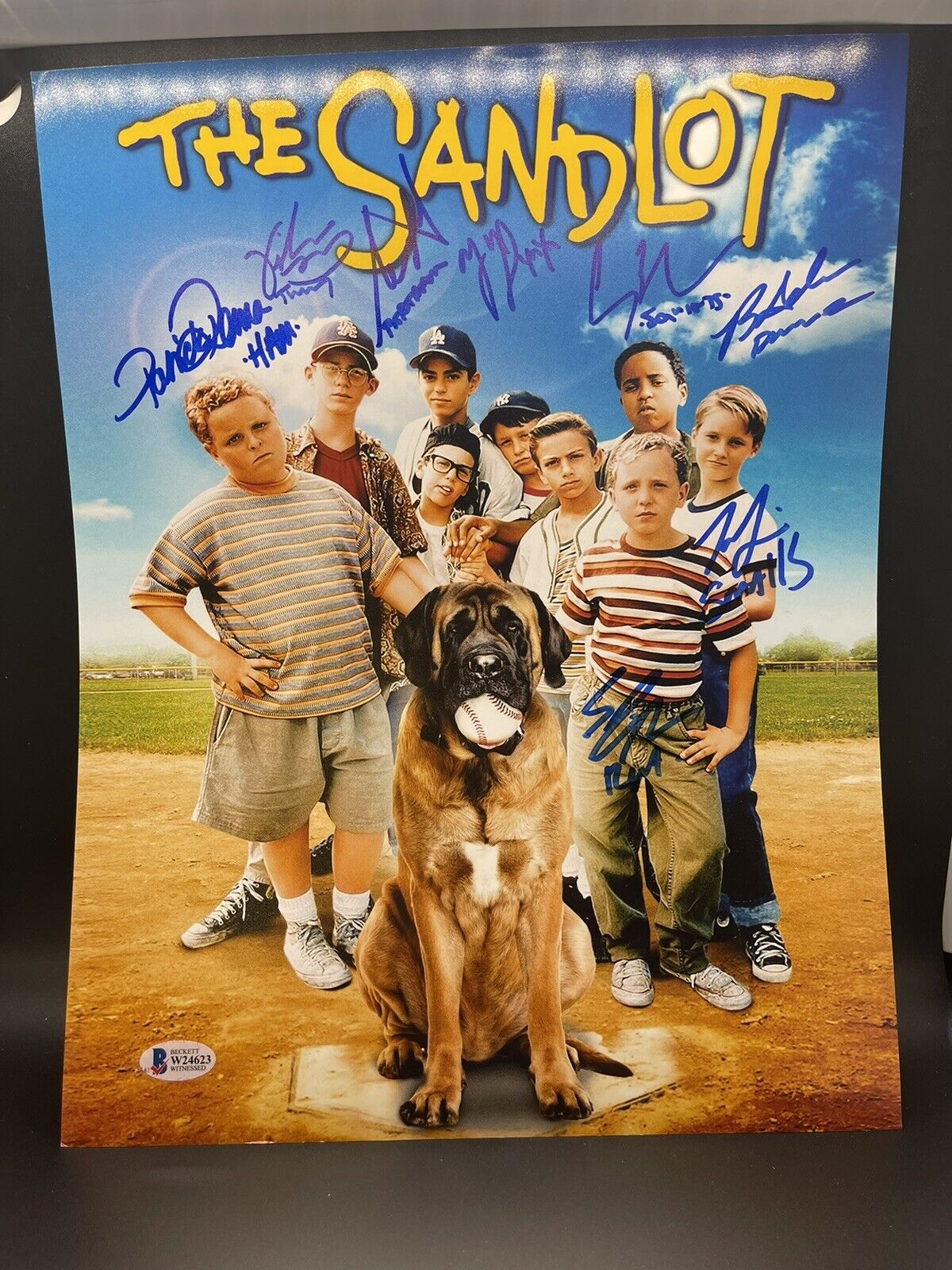 The Sandlot Cast Signed Movie Poster 11x14 Photo Poster painting Ham, Squints, +6 Beckett COA D1