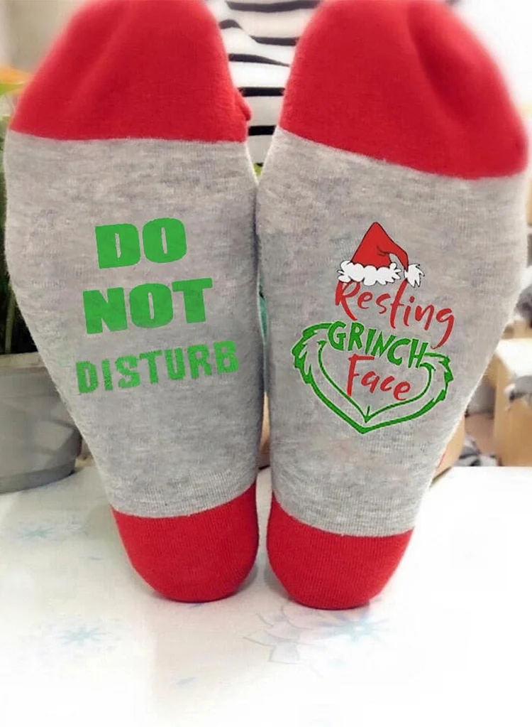 Resting Grinch Face Socks