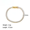 Chic Golden Stainless Steel Pearl Zircon Bracelets
