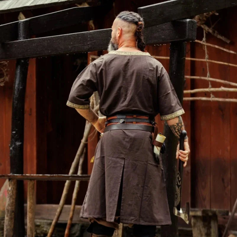 Men's Viking Embroidered Robe Top-inspireuse