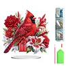 (US Only)2D Flat Print Flower Cardinal DIY Double-Sided Desktop Diamond Art Kits