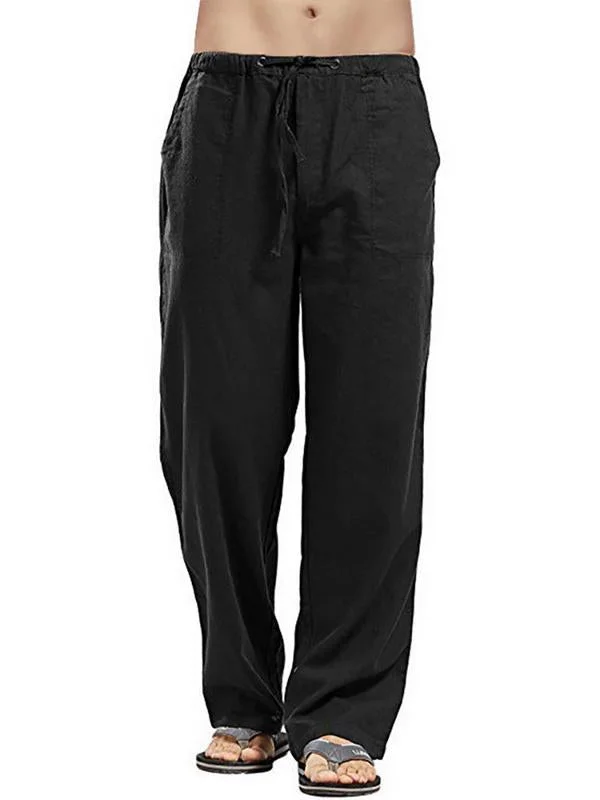 Men's Linen Casual Pants Spring Autumn Summer Men's Cotton Linen Casual Pants