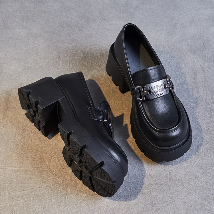 Casual British Metal Buckle Loafers