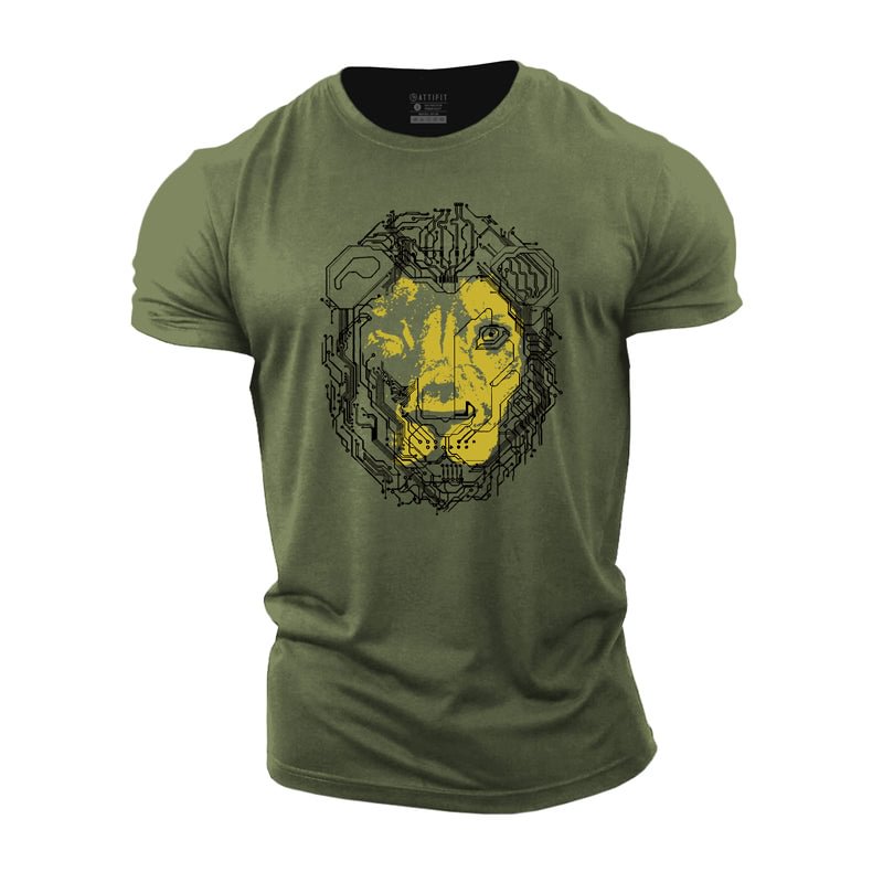 Cotton Lion Graphic Men's T-shirts tacday