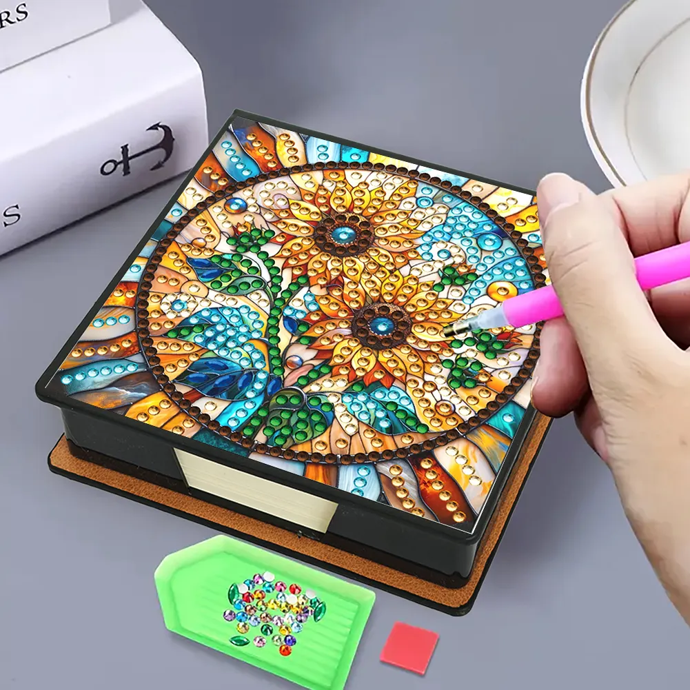 Sunflower PU Diamond Painting Notecard Box Contains 150 Sheets of Paper