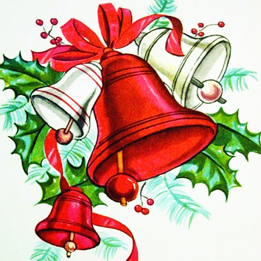 

Red Ribbon Bells - Round Drill Diamond Painting - 30*30CM, 501 Original
