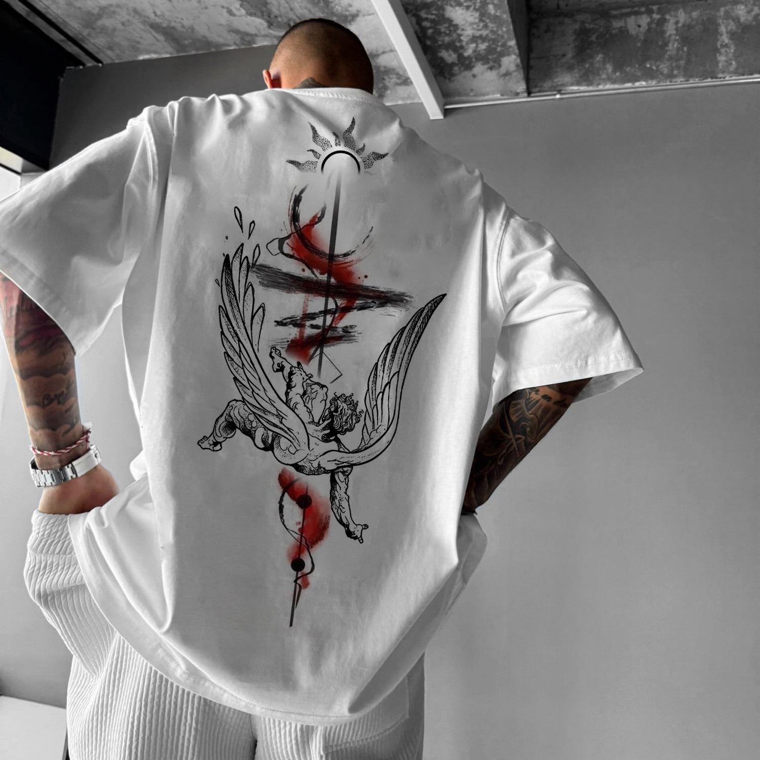 Fashion Angel Print Casual T-shirt