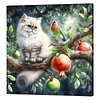 Framed Diamond Painting - Full Round Drill - Cat and Pomegranate (25x25cm)