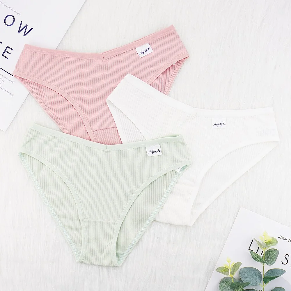 Billionm NEW Women's Cotton Panties Soft Thread Underpants Sexy Briefs S-XXL Fashion Solid Color Panty Girls Shorts Wholesale