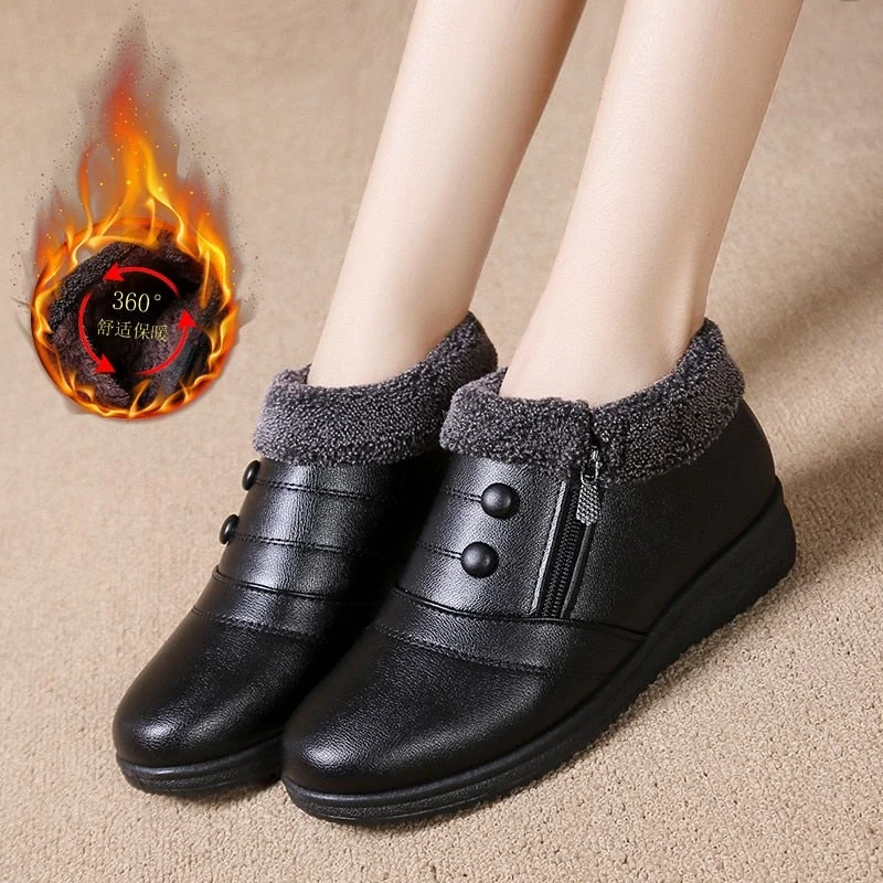 Women's Cotton Shoes Ankle Boots Plus Velvet Warm Soft Bottom Non-slip Shoes Winter Casual Ankle Women's Boots