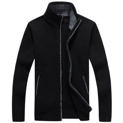 Men's Sweater Coat Sweater Jackets Men Zipper Knitted Thick Coat