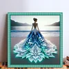 Beach Dress Girl-11CT Stamped Cross Stitch 40*40cm