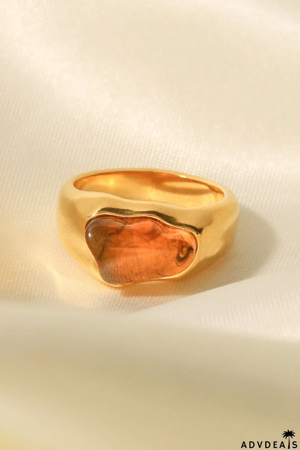 Inlaid Natural Stone Stainless Steel Ring