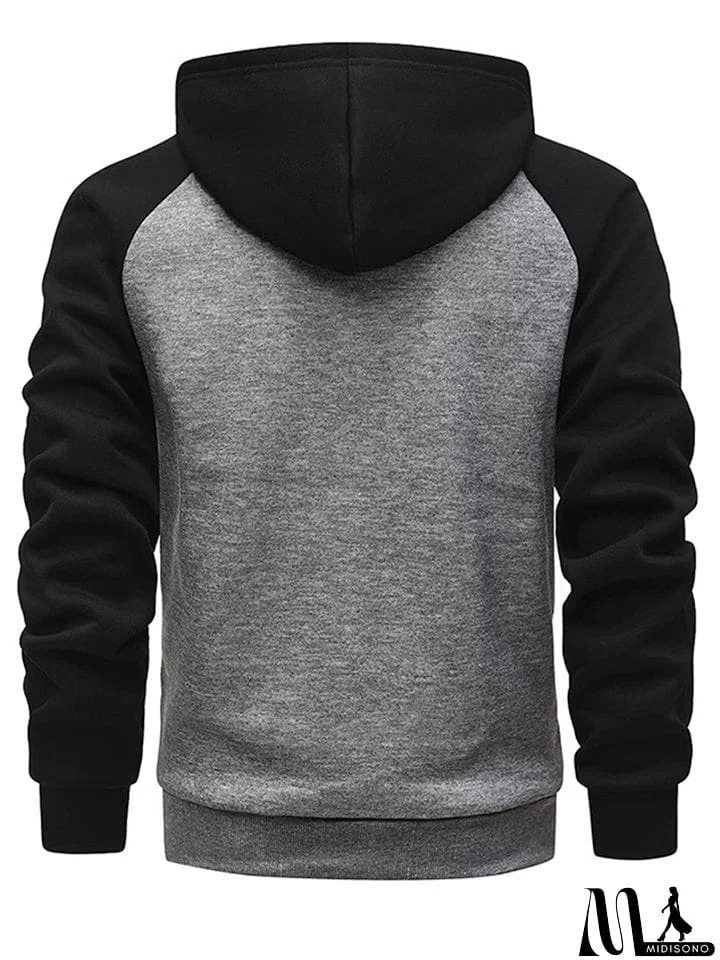 MidiSono - Contrast Color Sports Casual Fitness Workout Tops For Men