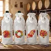 4 Pack DIY Rhinestone Drawstring Wine Gift Bags,  Diamond Painting Wine Decor Bag for Festival Gift Home Table Decor(Maple leaves)