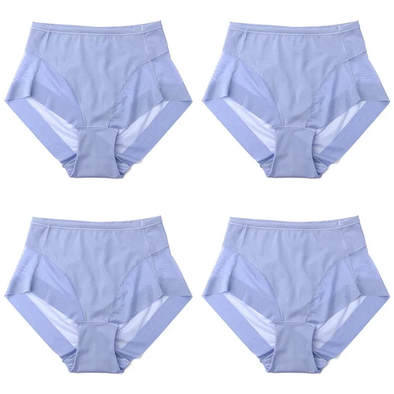Seamless ice silk high-waisted body briefs - pay 1 get 4 (4 packs)