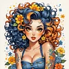 Diamond Painting -DIY Round Drill Partial AB Summer Girl(45x45 CM)