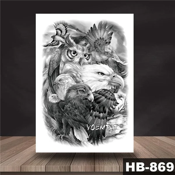 Waterproof Temporary Tattoo Sticker Black color dragon pattern tattoo Water Transfer Skull body art fake tattoo For Women Men