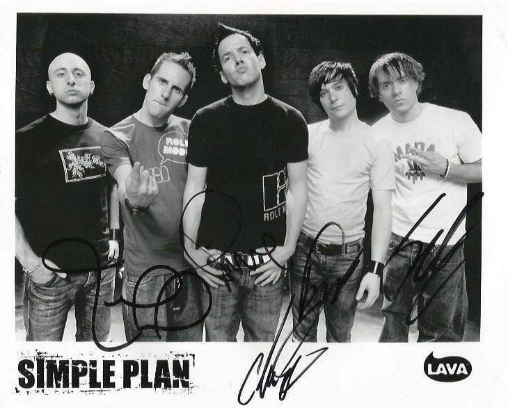 Simple Plan TOP POP PUNK autographs, In-Person signed Photo Poster painting