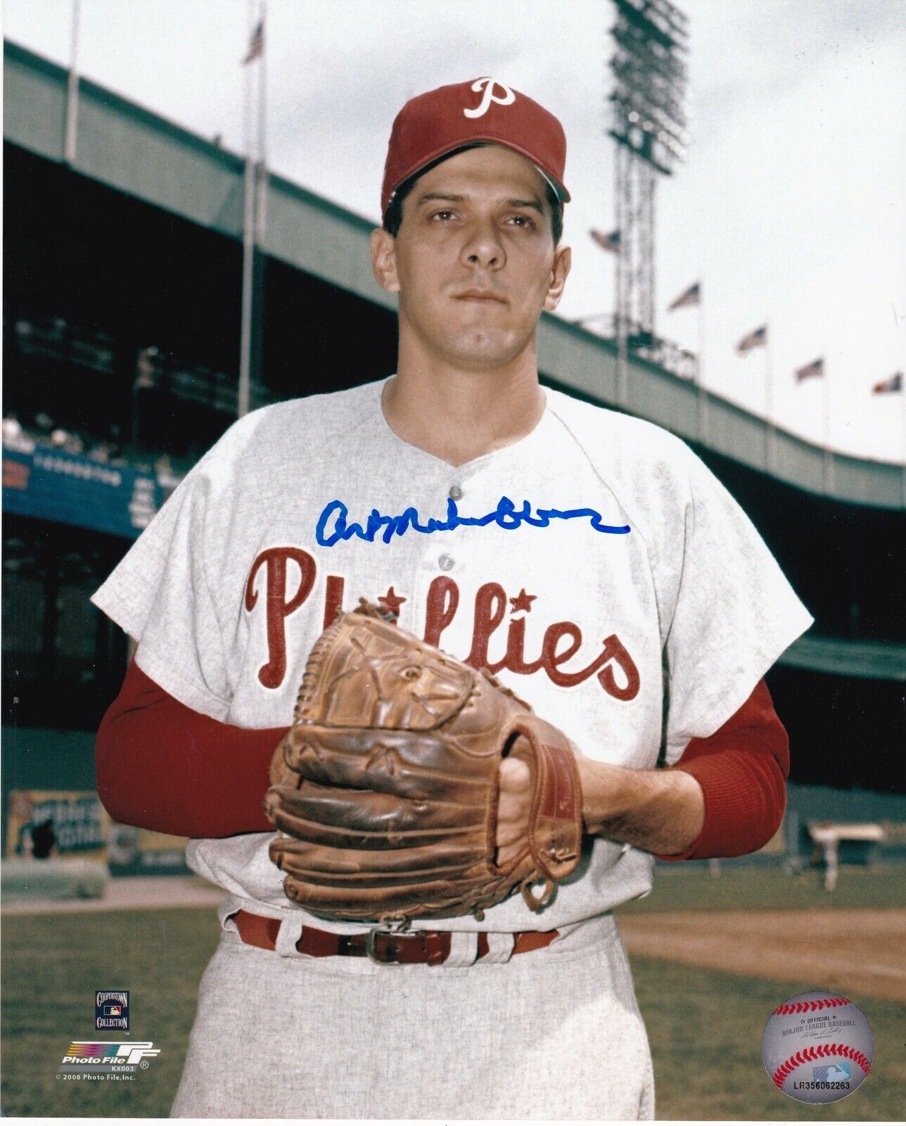 ART MAHAFFEY PHILADELPHIA PHILLIES ACTION SIGNED 8x10