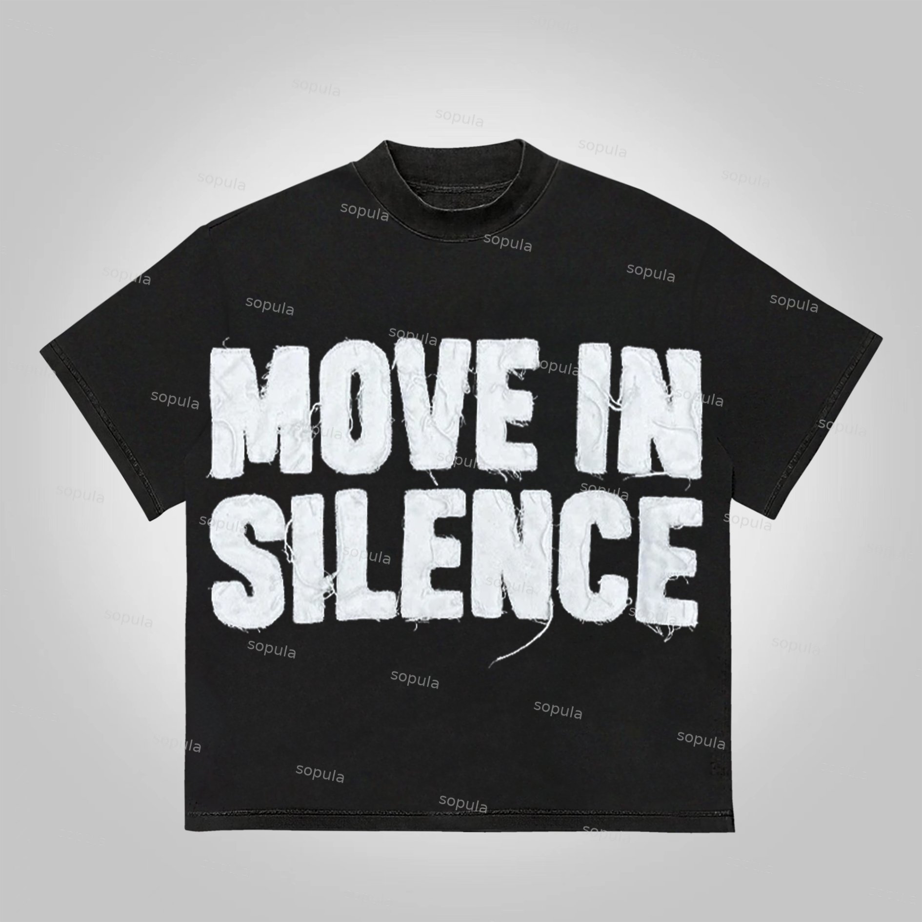 Sopula Vintage MOVE IN SILENCE Graphics Cotton T-Shirt
