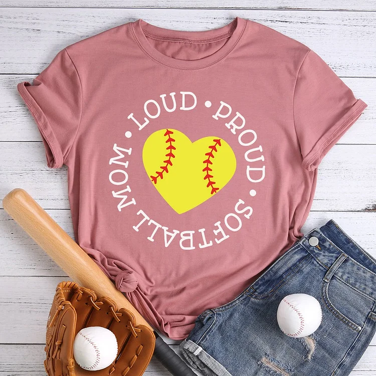 Softball Mom T-shirt Tee -03244-Annaletters