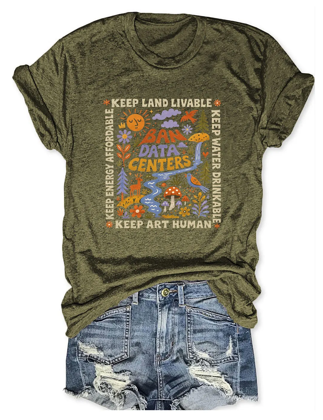 Keep Land Livable Keep Energy Affordable Keep Water Drinkable Keep Art Human T-shirt