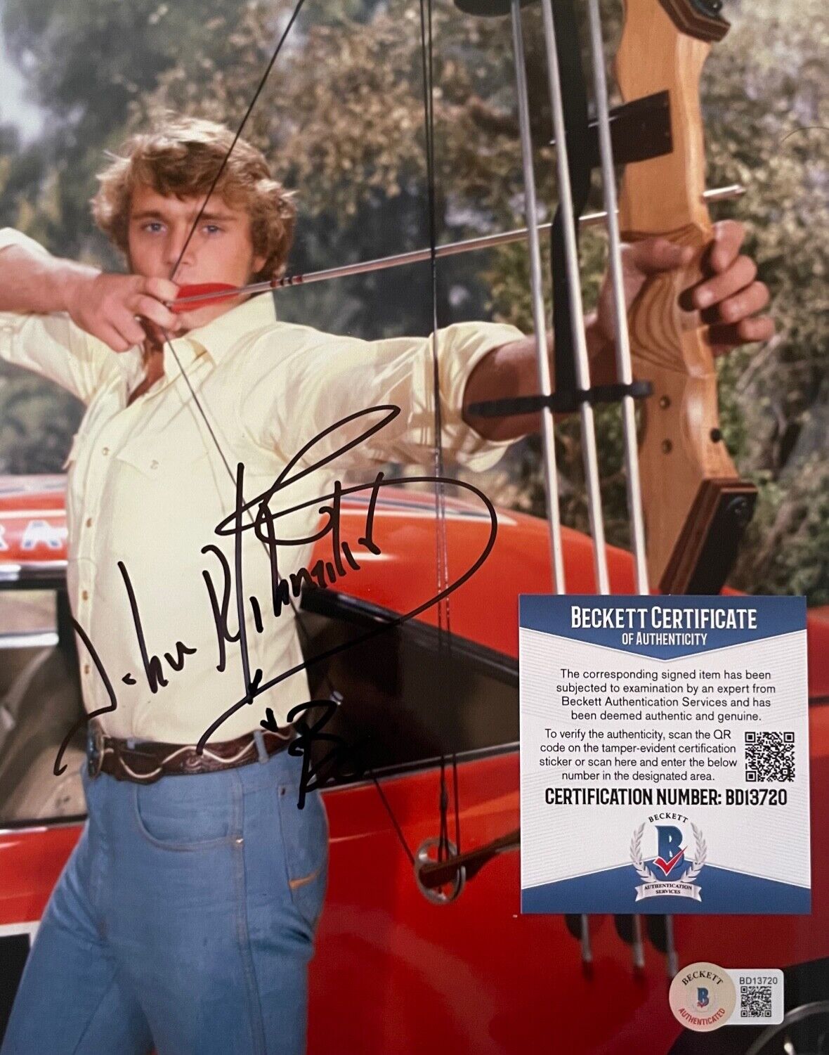 John Schneider DUKES OF HAZZARD Original Signed 8X10 Photo Poster painting w/Becket COA