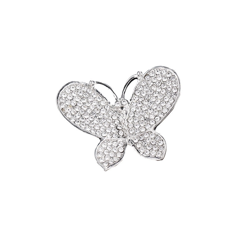 Elegant Pin Leaf Flower Butterfly Alloy Plating Inlay Rhinestones Pearl Women’S Brooches