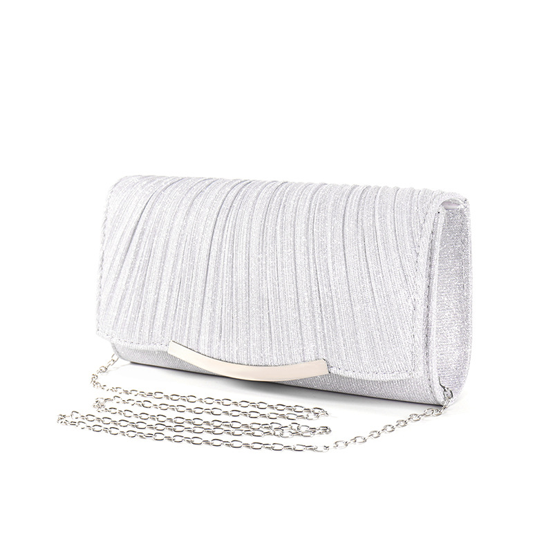Mature Ladies Evening Bag Solid Color Flap Chain Crossbody Bag
