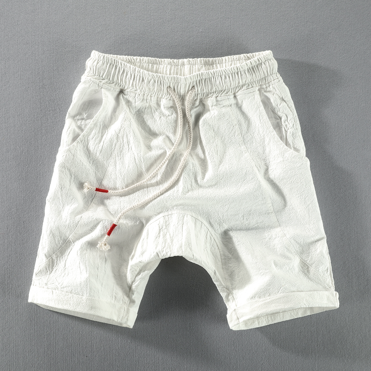 Men's Casual Shorts Cotton Washed Loose Crotch Stitching