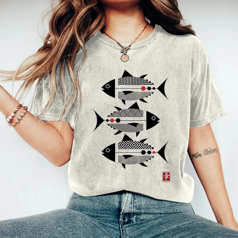 Arrange Fish Japanese Art Vintage T Shirt