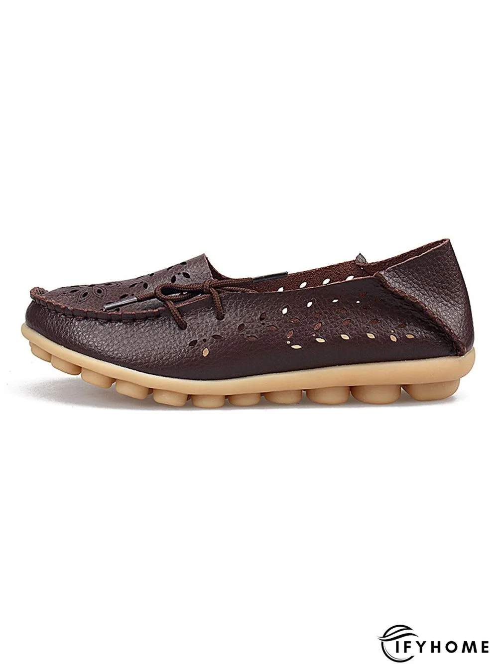 Cowhide Hollow Lace-up Portable Shoes | IFYHOME