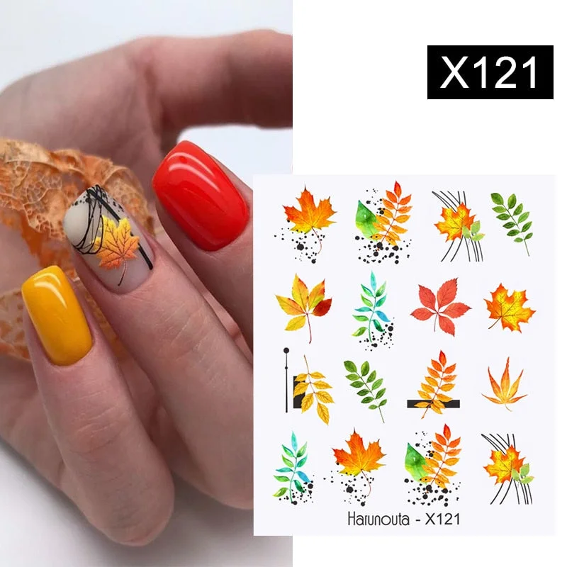 Harunouta Hallooween Water Decals Skull Spider Lady body eyes Christmas Snowflake Stickers For Nails DIY Nail art Decoration