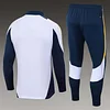 2024/2025 Real Madrid Half-Pull Training Suit White Football Shirt 1:1 Thai Quality Set