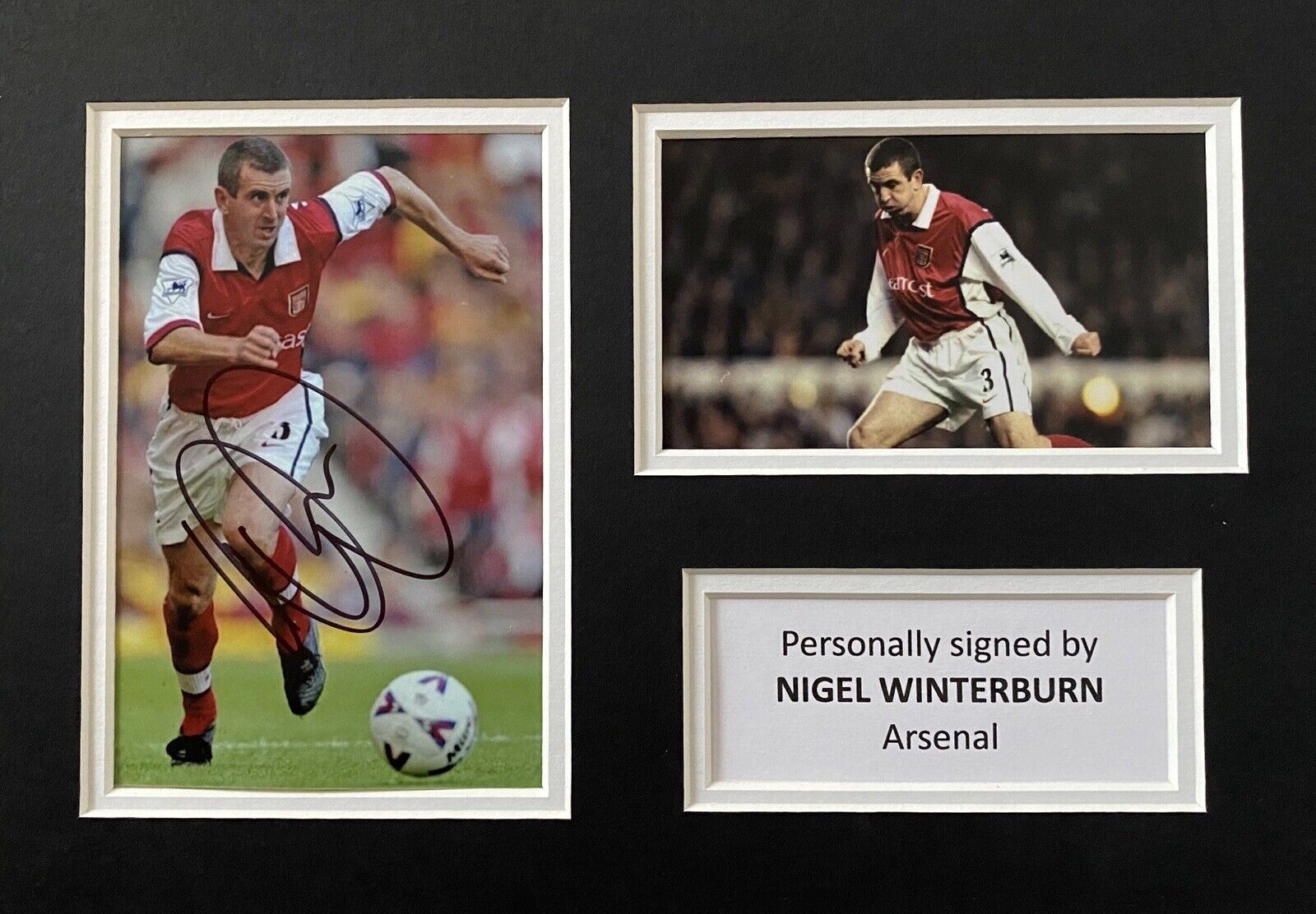 Nigel Winterburn Genuine Hand Signed Arsenal Photo Poster painting In A4 Mount Display