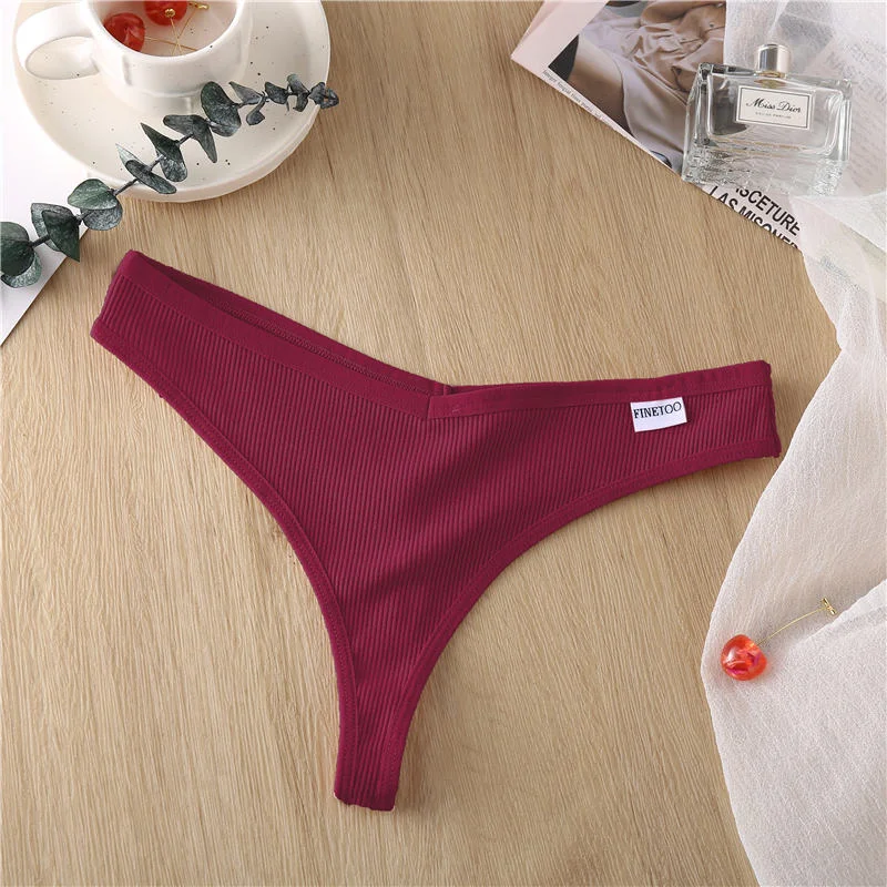 Sexy Women's Panties G-String Thong Underwear Cotton Panties Female Underpants Solid Color T-Back Pantys Intimates Lingerie