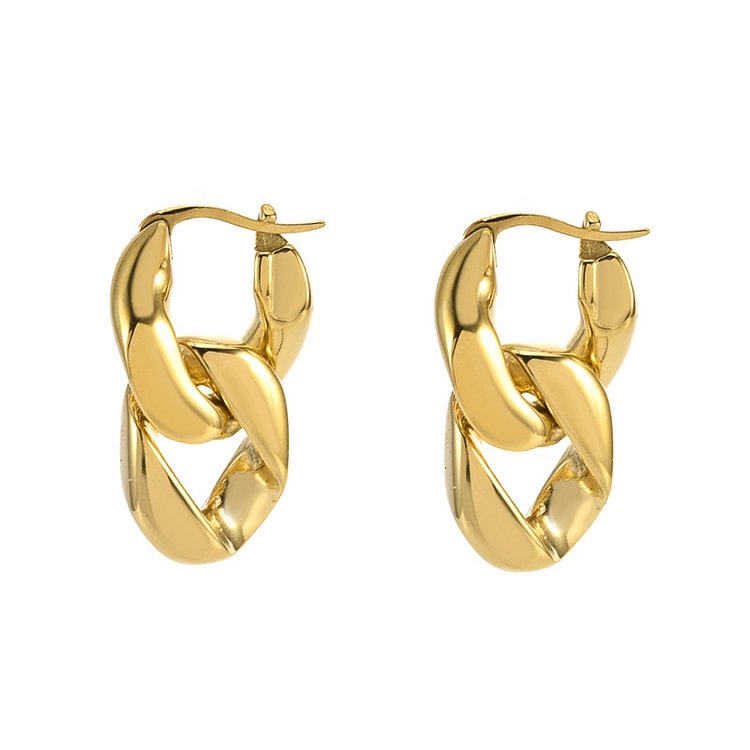 Irregular Geometric Double Hoop Stud Earrings