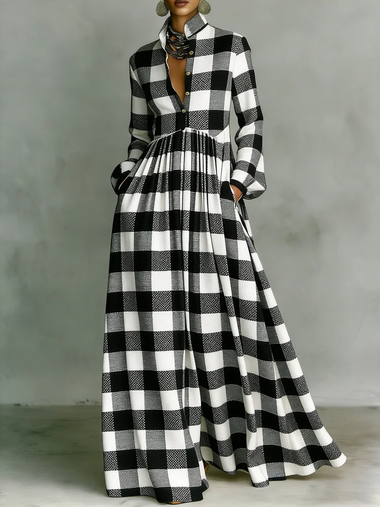 Women's Vintage print Elegant Romantic Vacation Maxi Dress