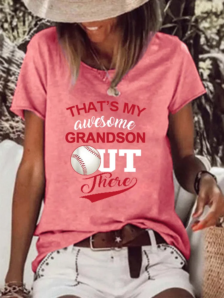 ALTM That's My Awesome Grandson Out There Raw Hem Tee -07029 socialshop