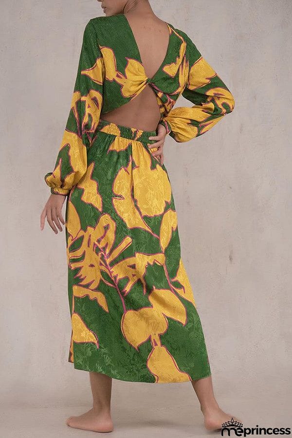 Elegant front and rear wearable two piece set