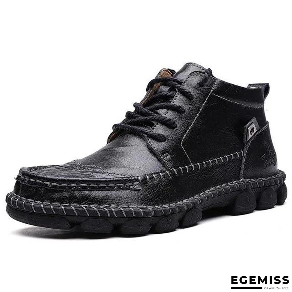 Cow Split Leather Men Boots Comfortable Boots Men Footwear Rubber Ankle Boots Men's Shoes | EGEMISS