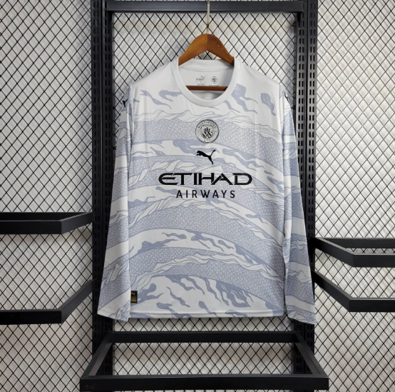 24/25 Manchester City Special Edtion White Long Sleeve Football Shirt Thai Quality