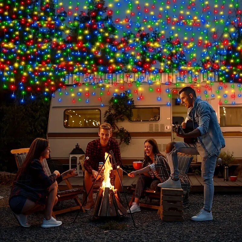 LED Icicle String Lights Xmas Holiday Curtain Lighting 3.5M 5M 216Leds For Xmas New Year Window Christmas Holiday Party Colorful Decoration AC220V 230V 240V EU Plug 2025 - $17.49 –P7