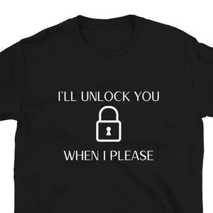 pornhint Pornhint Chastity Shirt, Caged Cuck, I'll Unlock You When I Please Shirt, Lady Domme, Goddess Tee, Mistress Gift, Cuckold Shirt