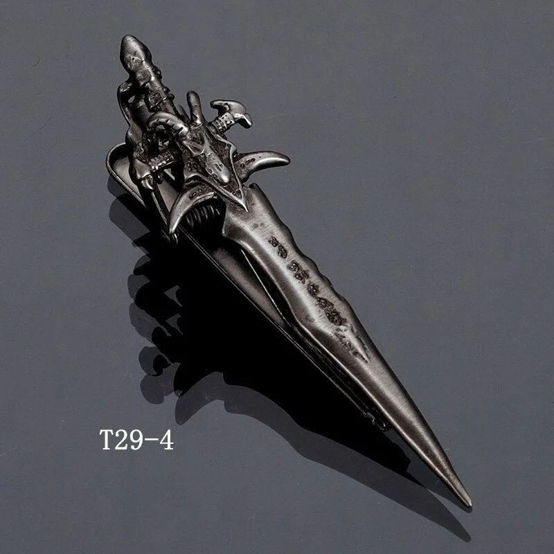 New Tie Clip Men's Unisex Trendy Accessories Gifts Personality Double-edged Sword Copper Tie Jewelry Necktie Bar Clips