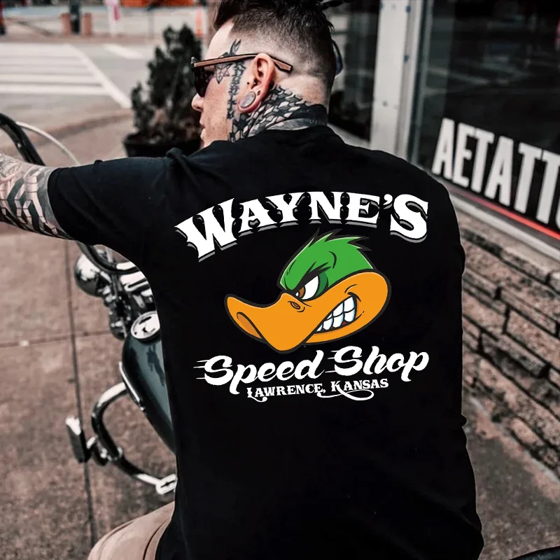 WAYNE'S SPEED SHOP Duck Print Men's T-shirt
