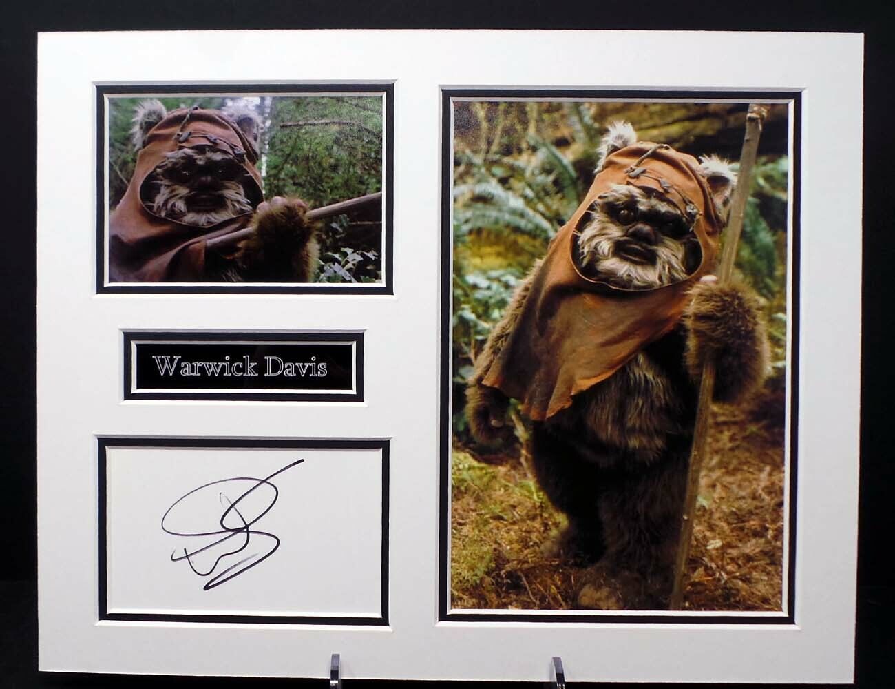 Warwick DAVIS Signed & Mounted Star Wars EWOK 14x11 Photo Poster painting Display AFTAL RD COA