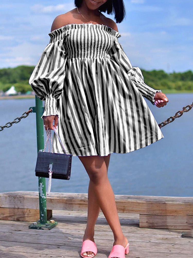 Plus size one shoulder long sleeve women's dress SKUH56176 QueenFunky